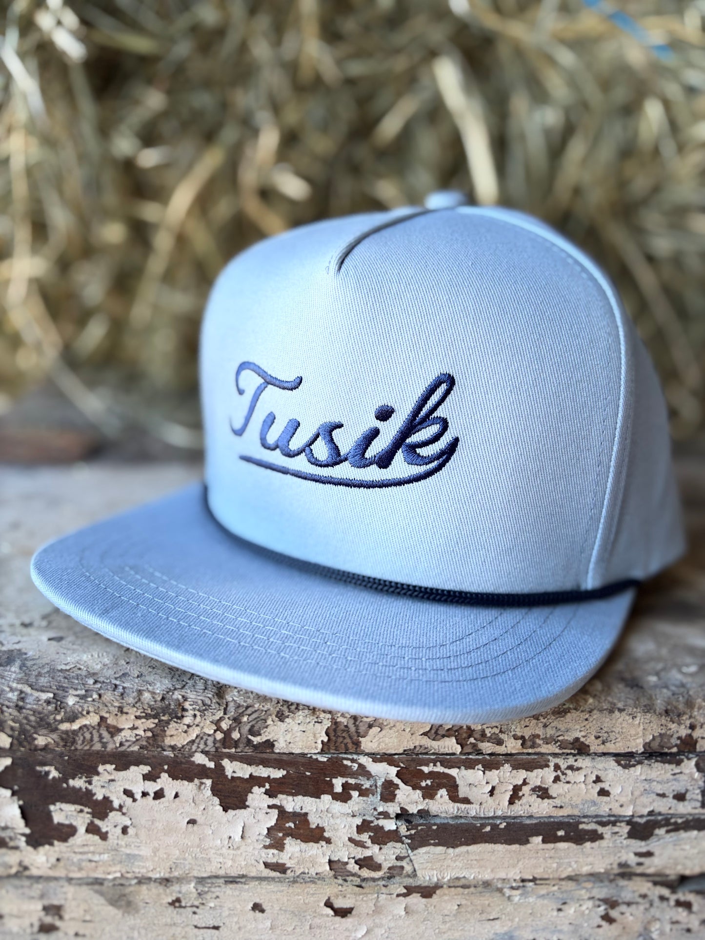 Wave Denim Flat Brim Cap