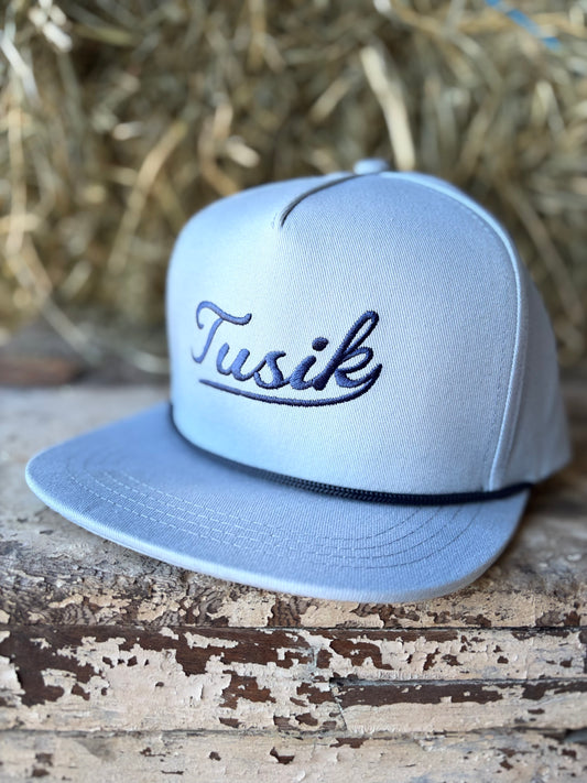 Wave Denim Flat Brim Cap