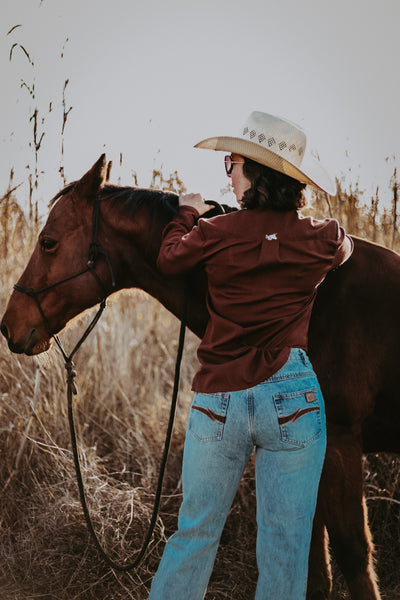 Chocolate Bootstitch Linen Mix Arena Shirt