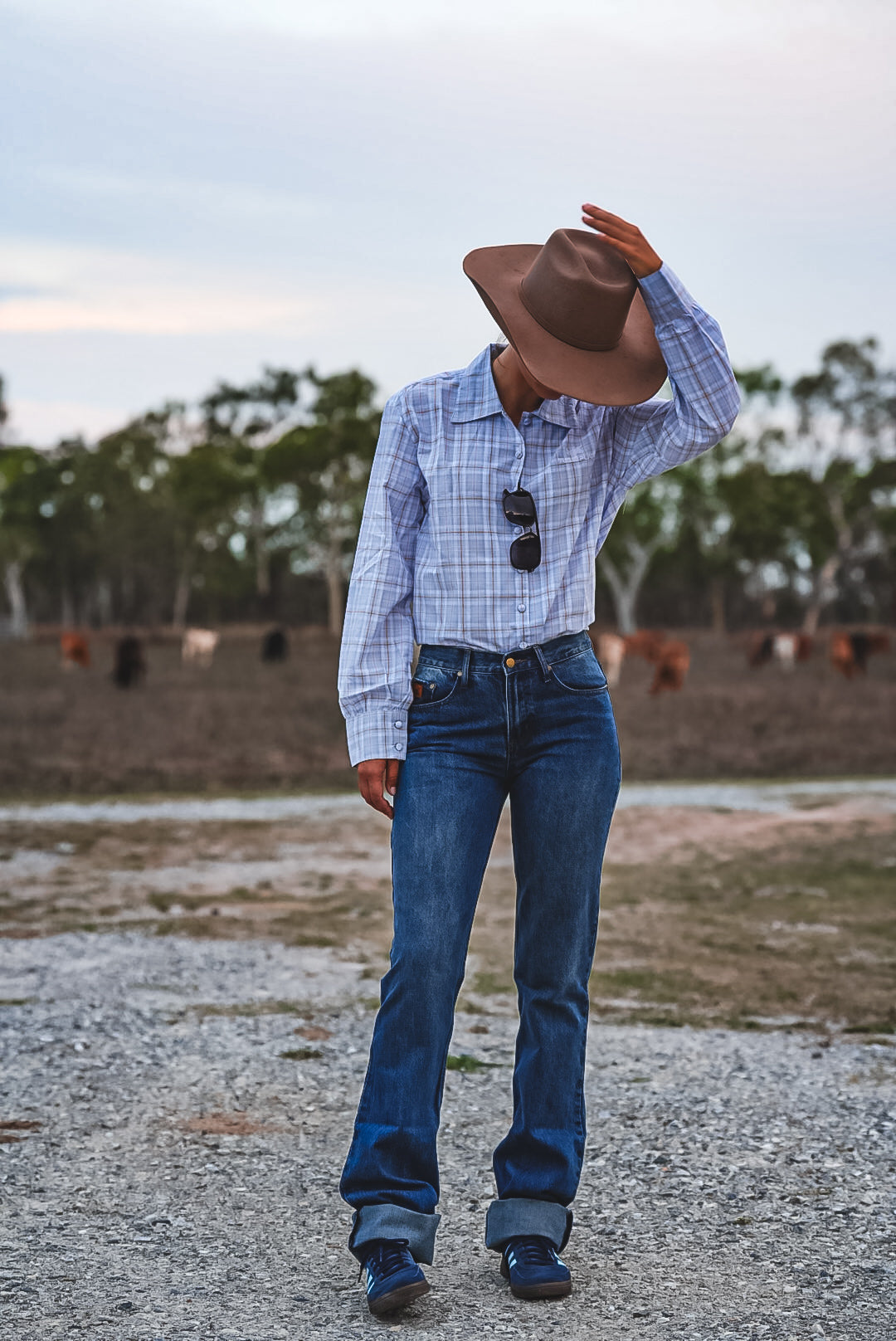Baby Blue Check Arena Shirts