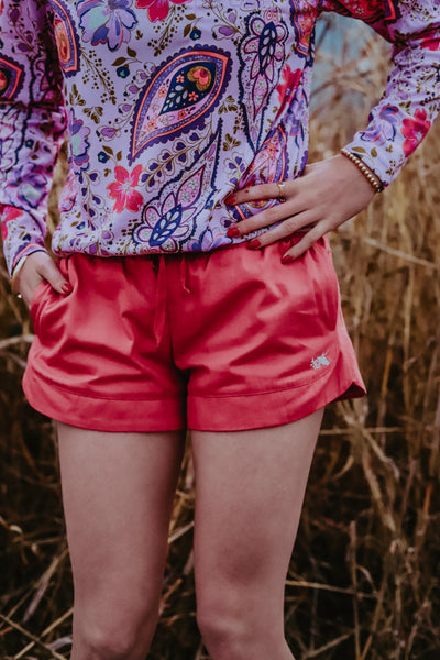 Pink with Beige Embroidery Embroidery Ruggers