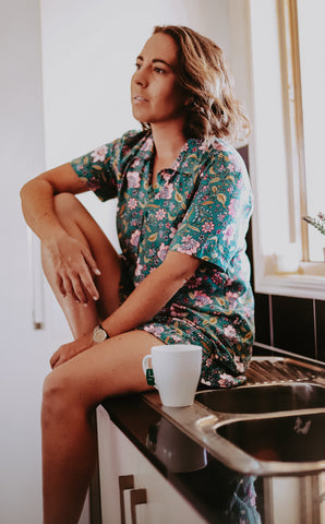 Pyjama Set - Teal Floral