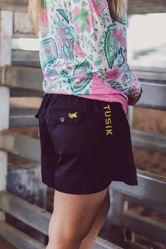 Black with Yellow Embroidery Ya Mum’s Ruggers