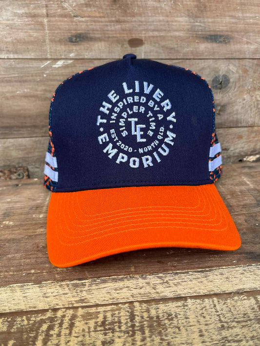 Navy & Orange Livery Trucker Cap