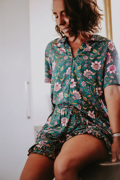Pyjama Set - Teal Floral