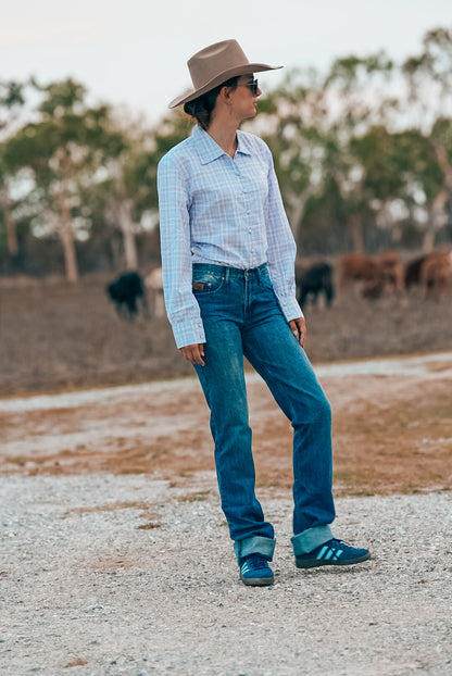Baby Blue Check Arena Shirts