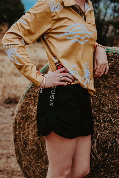 Black with Beige Embroidery Ya Mum’s Ruggers