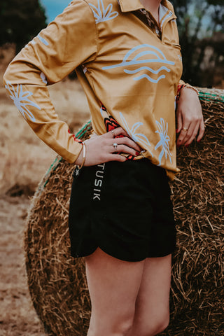 Black with Beige Embroidery Ya Mum’s Ruggers