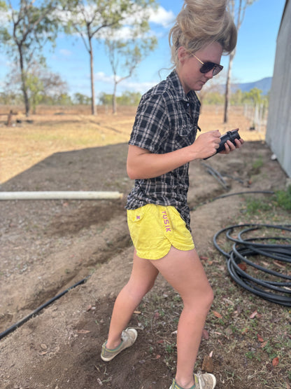 Black Plaid Workshirt - Short Sleeve