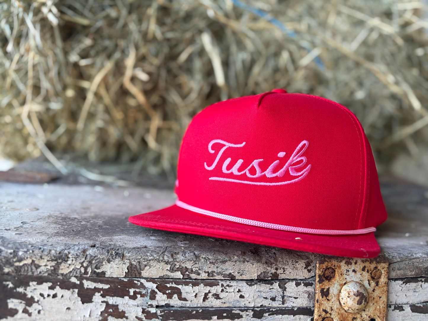 Mellon Red Flat Brim Cap