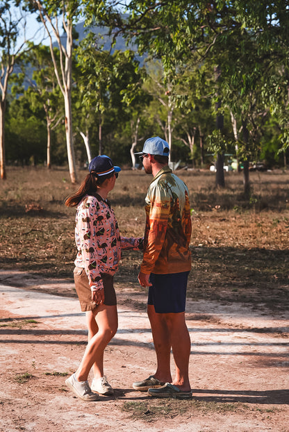 Bush Animals Christmas Print Fishing Shirt