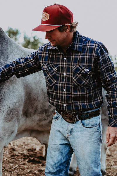 Blue Plaid Workshirt - Long Sleeve