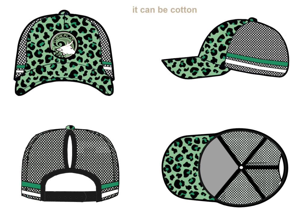Wild Lime Lepard Trucker Cap Cotton Patch PREORDER