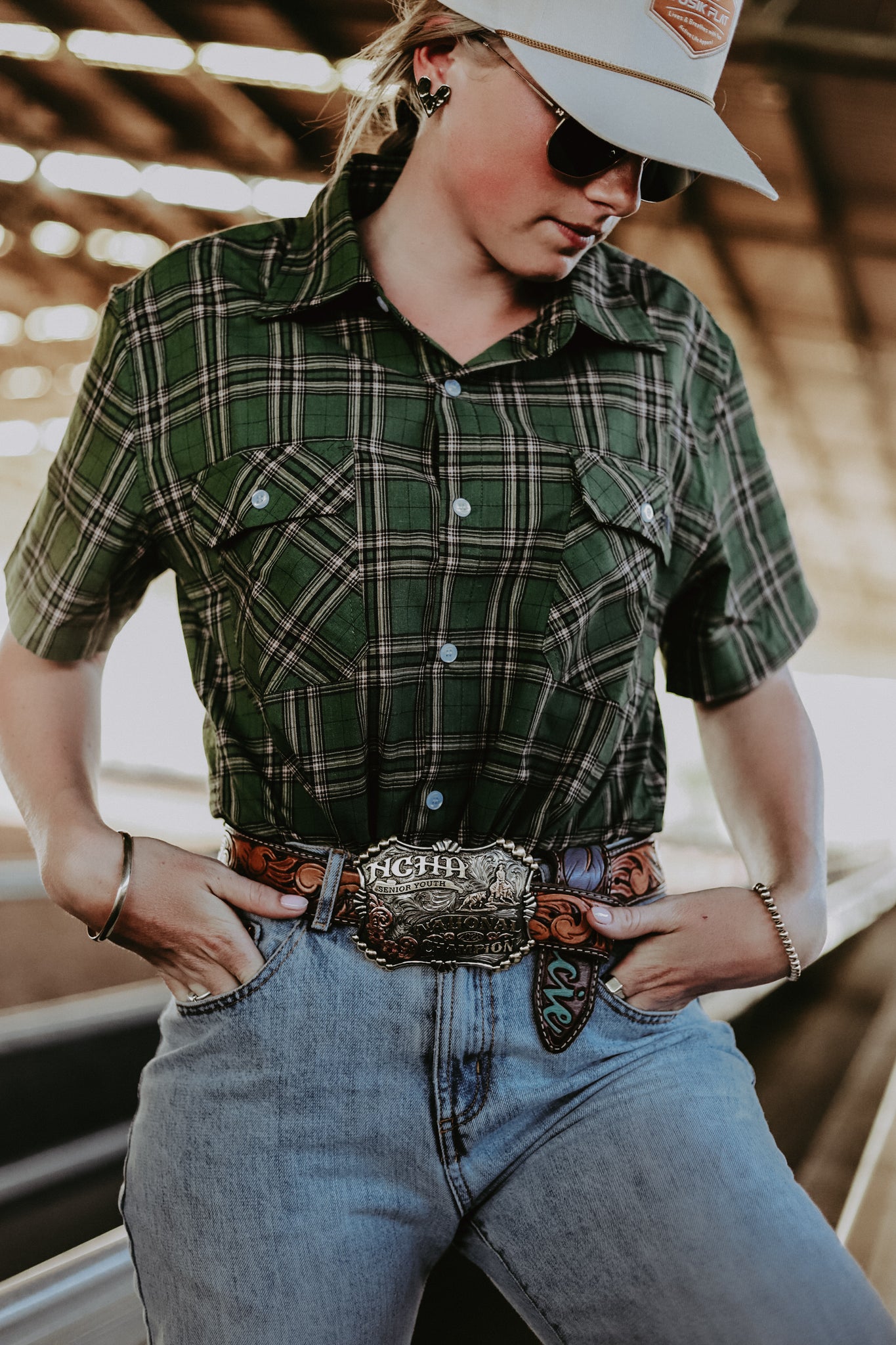 Green Plaid Workshirt - Short Sleeve