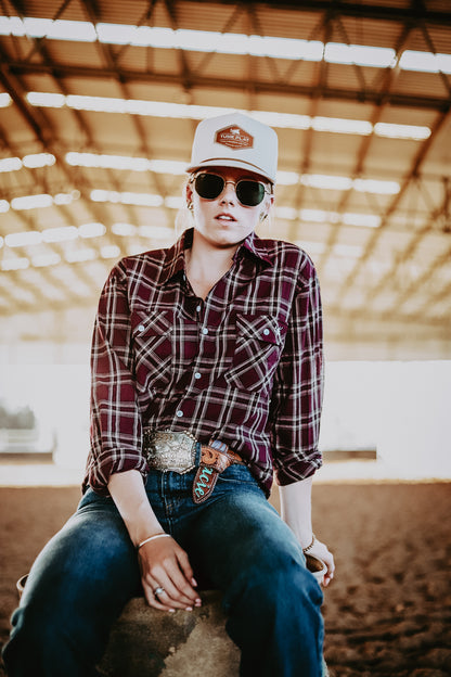 Maroon Plaid Workshirt - Long Sleeve