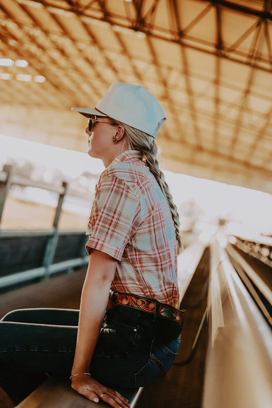 Orange Plaid Workshirt - Short Sleeve