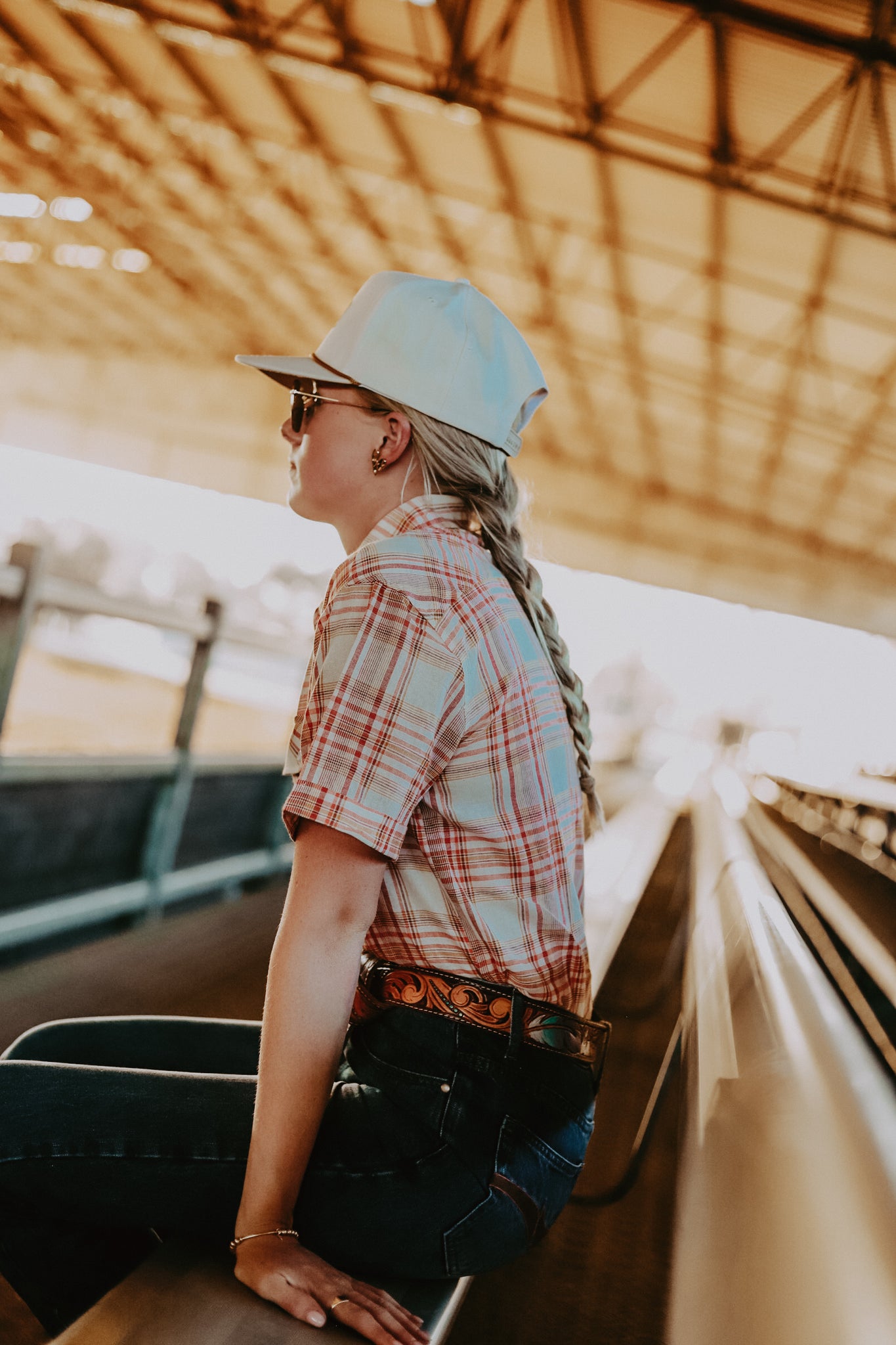 Orange Plaid Workshirt - Short Sleeve