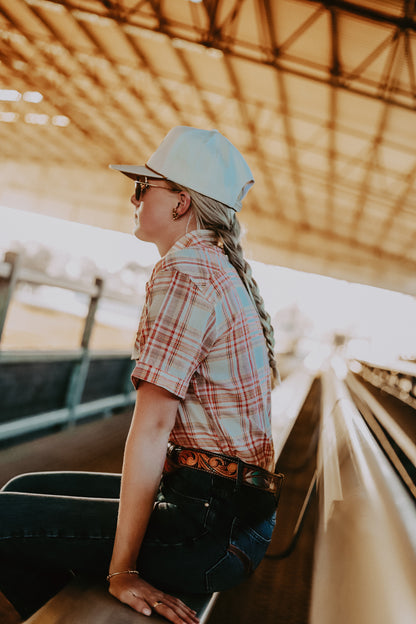 Orange Plaid Workshirt - Short Sleeve