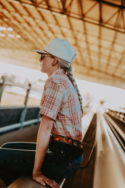 Orange Plaid Workshirt - Short Sleeve