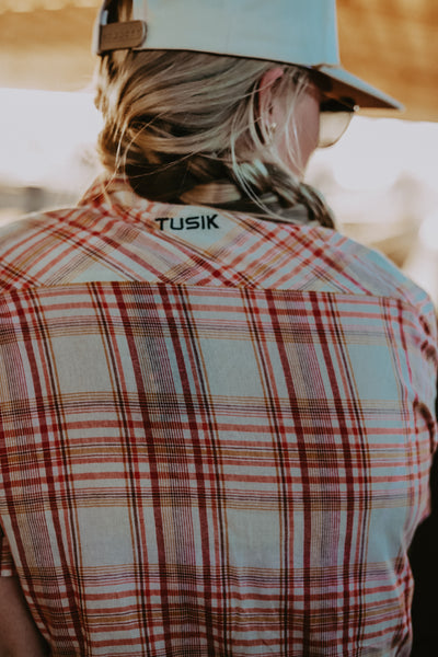 Orange Plaid Workshirt - Short Sleeve