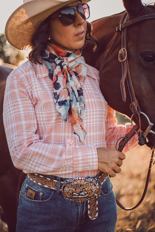 Peach Check Arena Shirts