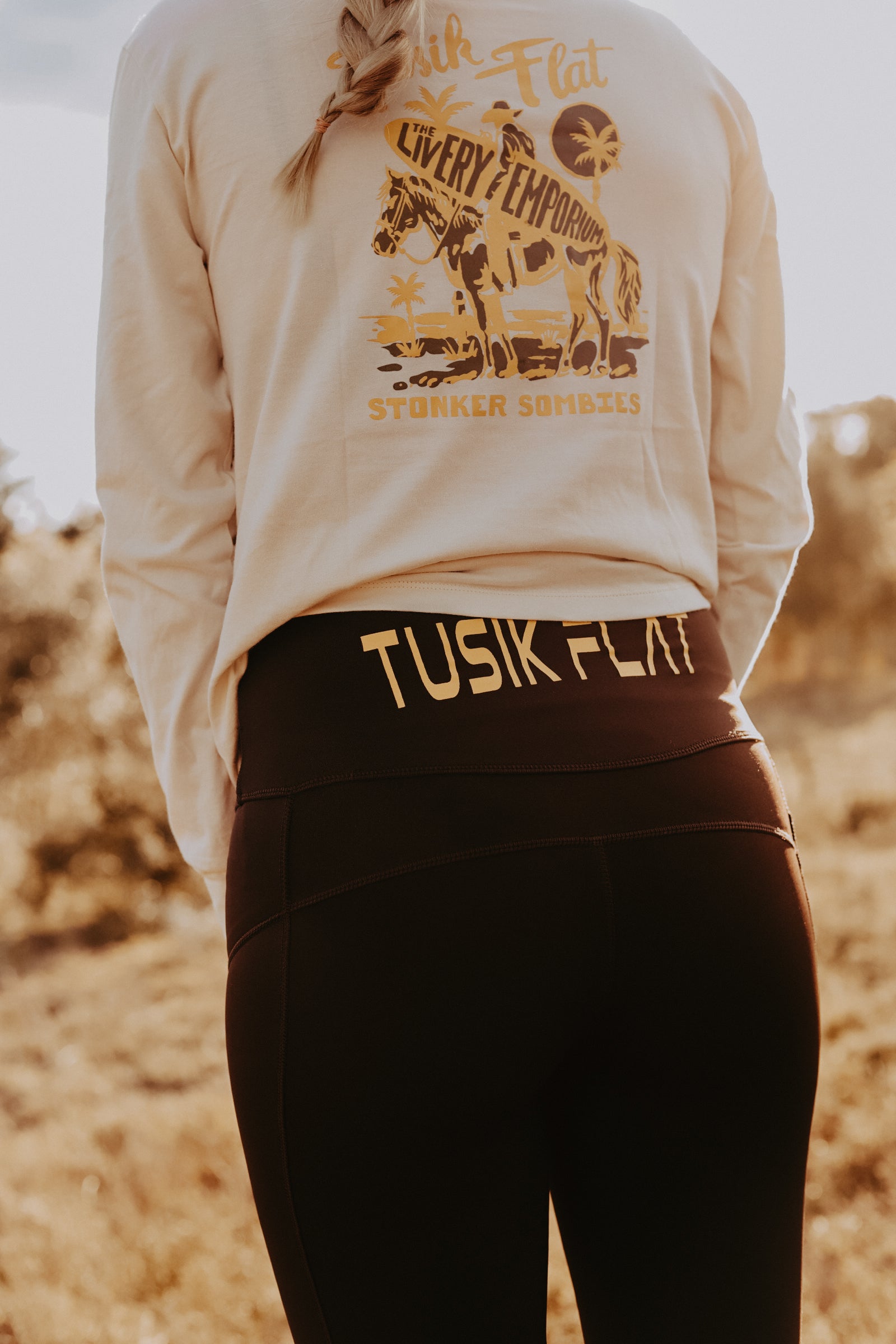 Gold Logo Tights