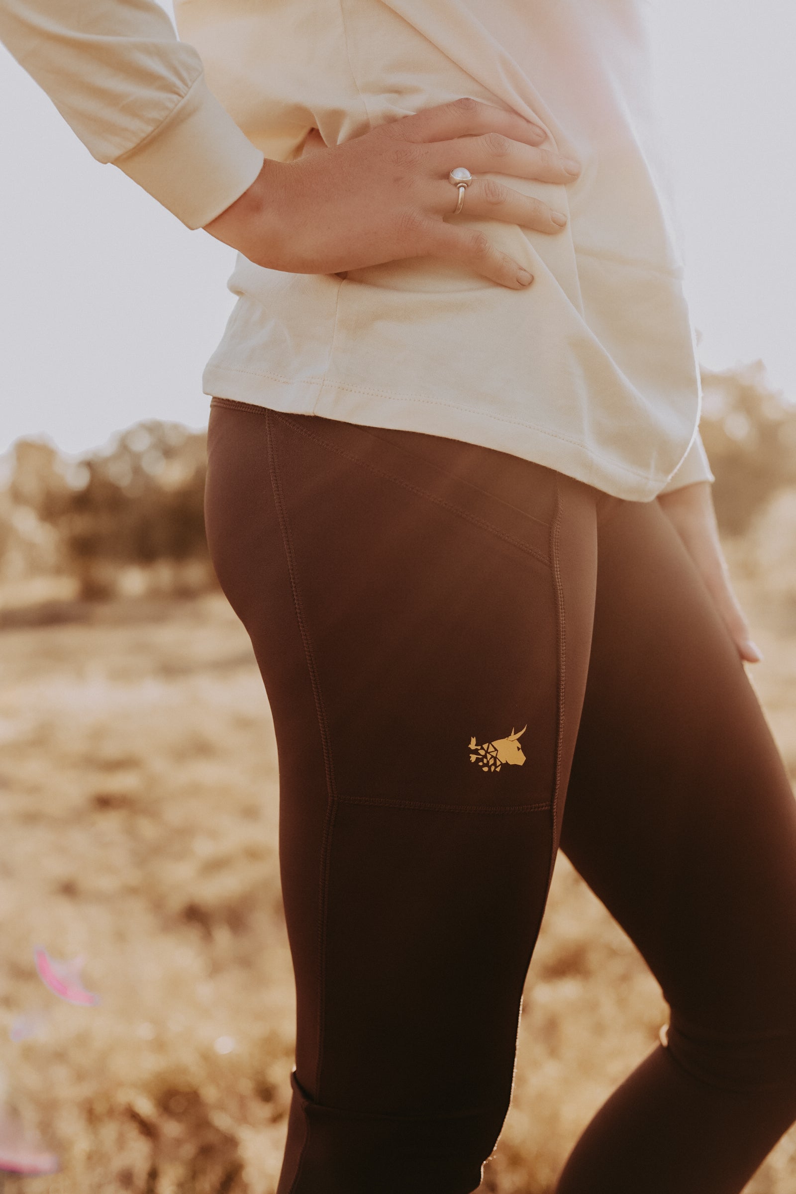 Gold Logo Tights