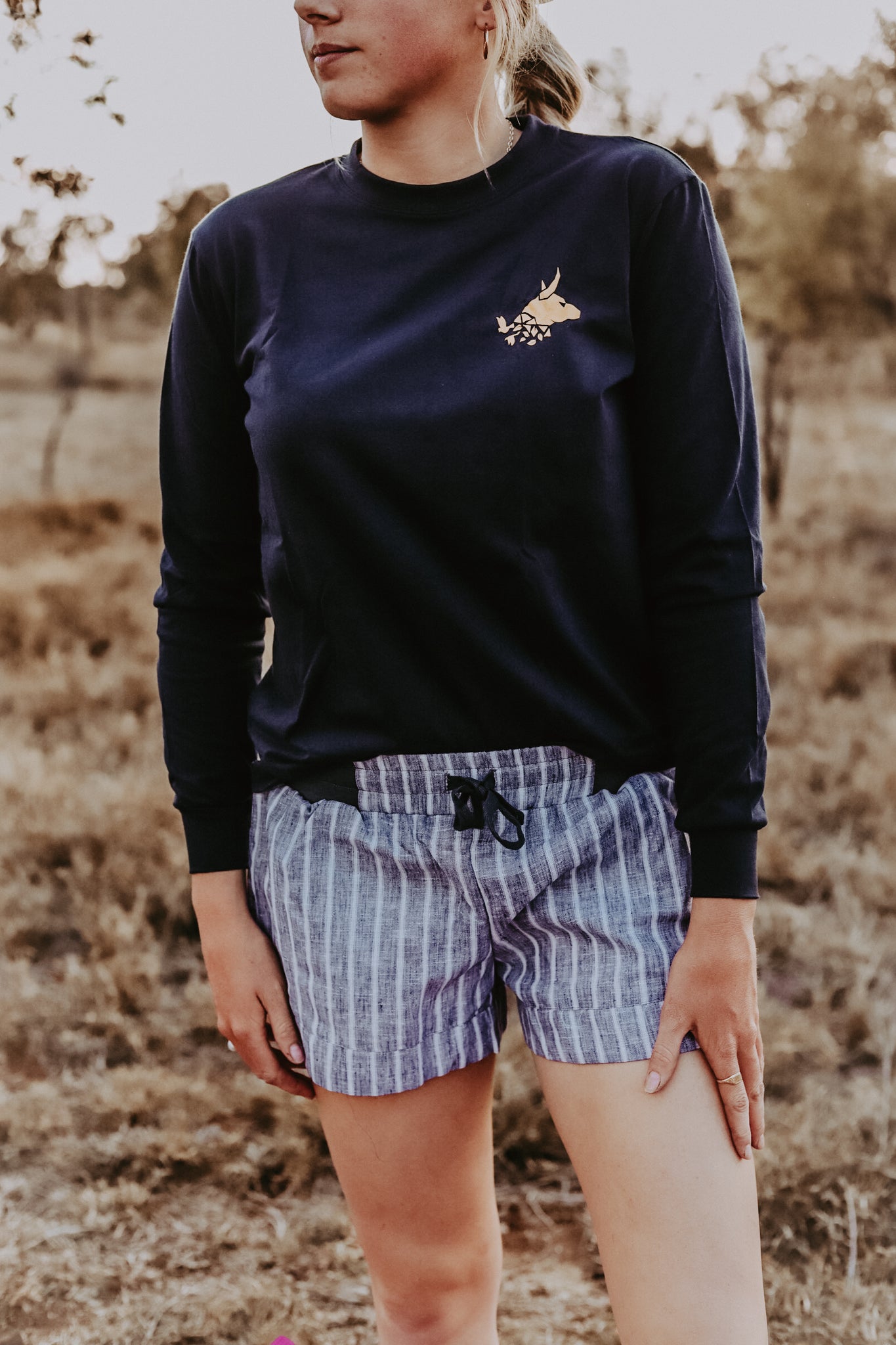 Navy Tusik Tee - long sleeve