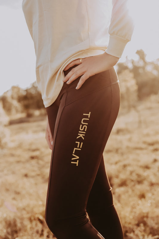 Gold Logo Tights