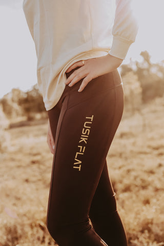 Gold Logo Tights