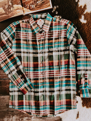 Multi Mens Check Cotton Button Up