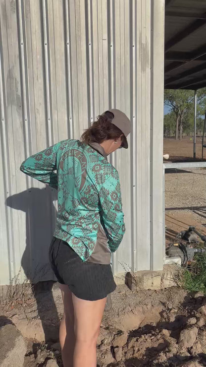 Maternity Turquoise Fishing Shirt