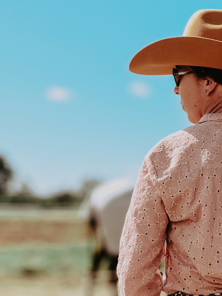 Pale Pink Eyelet Arena Shirt