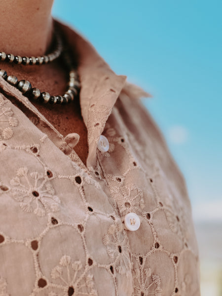 Pale Pink Eyelet Arena Shirt