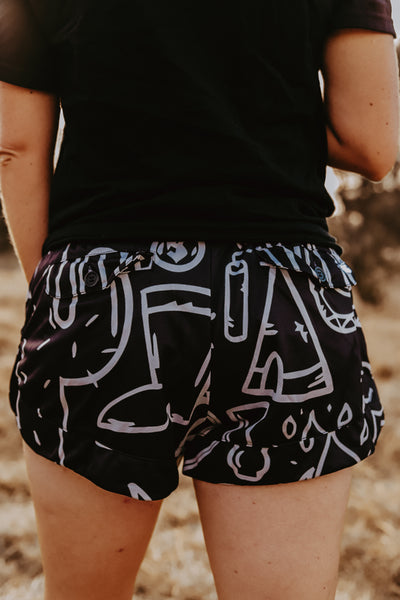 Quick Dry Ruggers -  Black Western