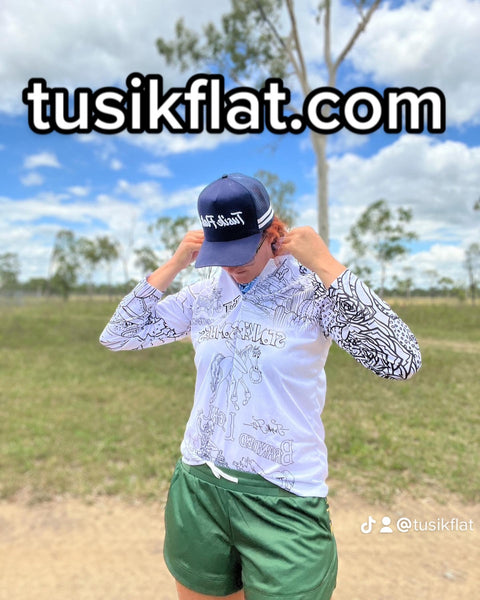 White Sip & Colour Fishing shirt Hand Illustrated