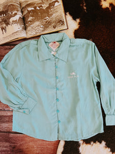 The Poddy Pen Button Up - Aqua
