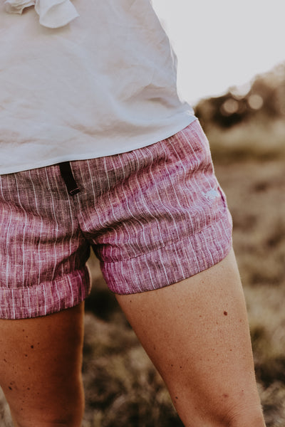 Maroon Stripe Linen Ruggers