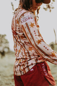 Rust with white Embroidery Ruggers