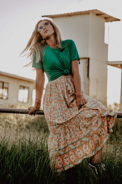 floral maxi skirt